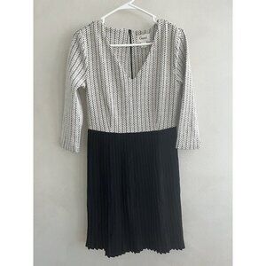 Ganni black and white dress Women’s small S Black White Pleated Skirt